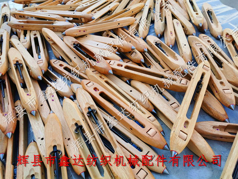 Hand loom shuttle 430mm with Wooden Pulley Cyclobalanopsis Big wood shuttle with double pulleys